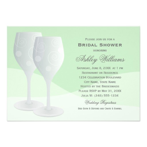 bridal shower invitations cheers wine glasses