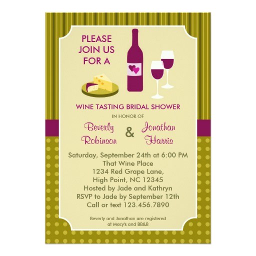 wine tasting couples bridal shower invitation
