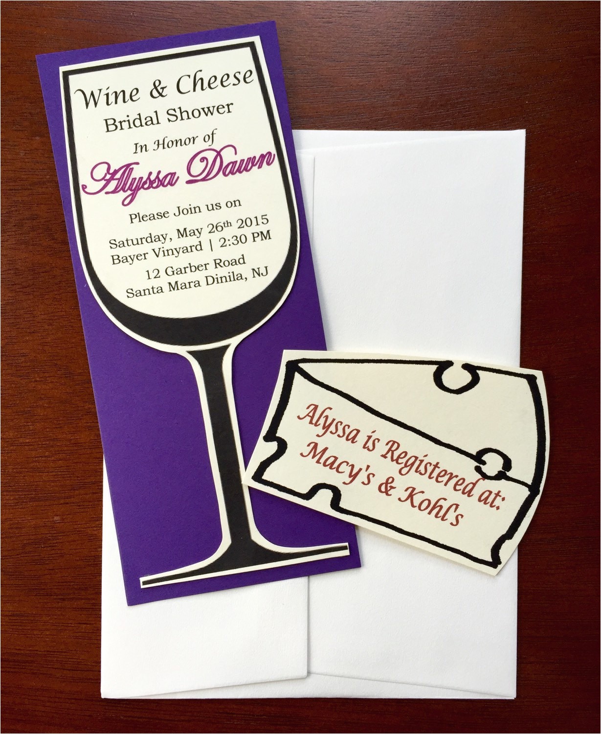 wine glass bridal shower invitations