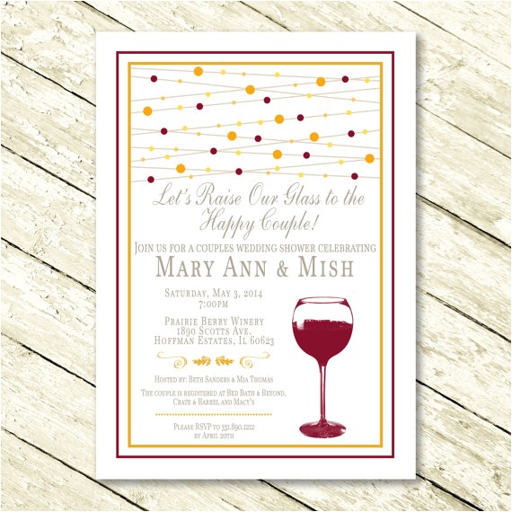 wine themed bridal shower invitation