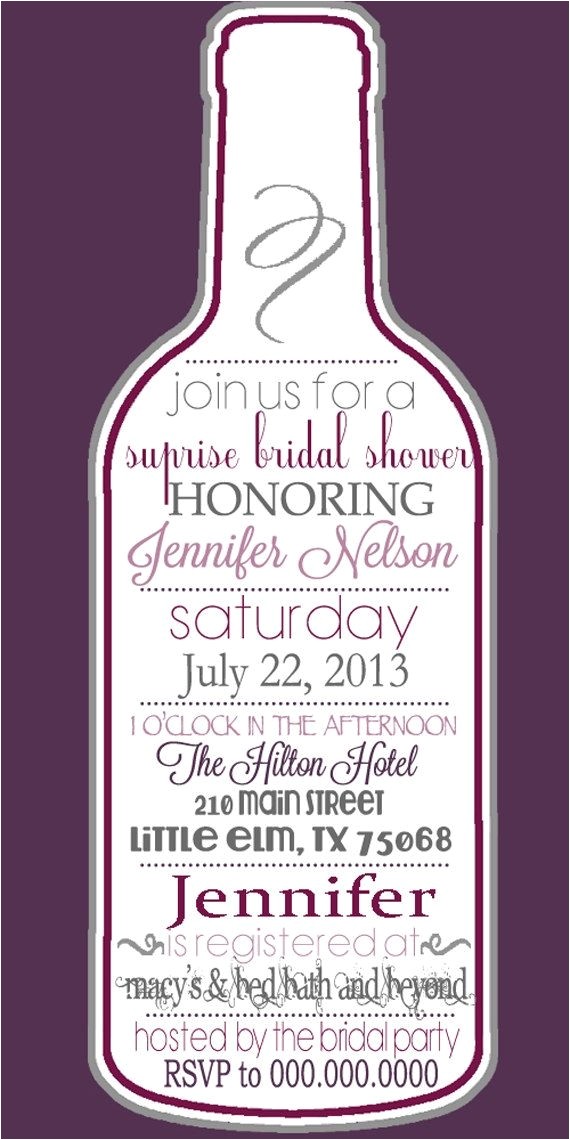 wine themed bridal shower invitations template