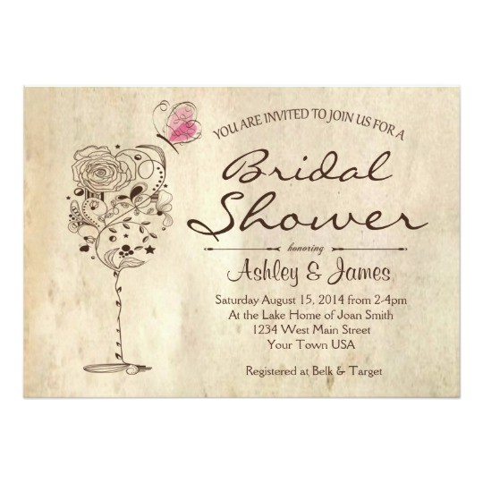 wine cheese bridal shower invitation