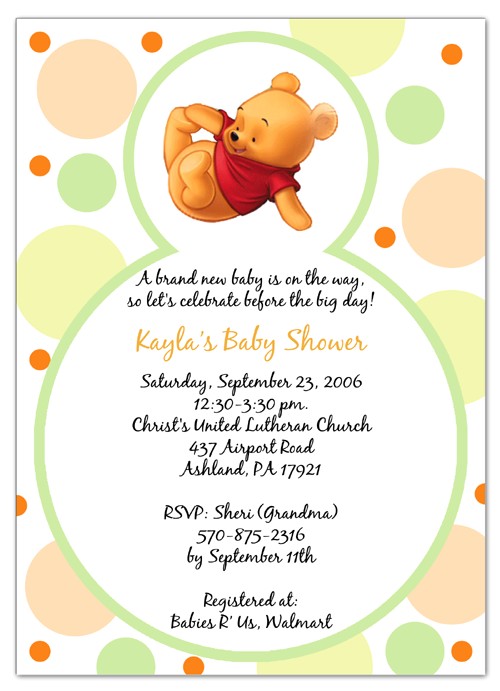 winnie the pooh baby shower invitations templates free