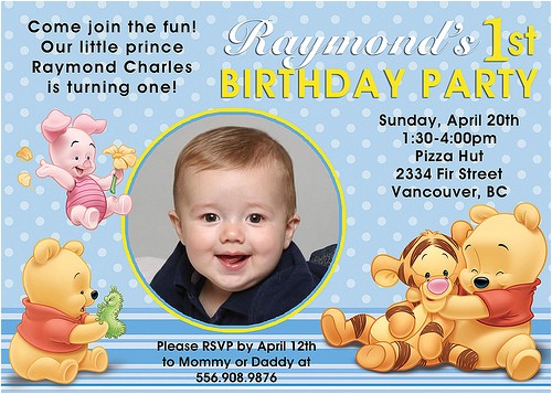 winnie the pooh birthday invitations