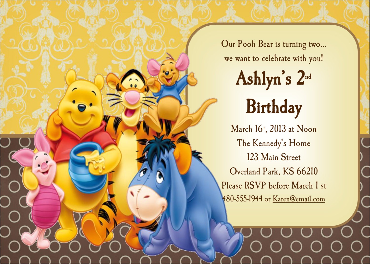 winnie the pooh invitations for 1st birthday