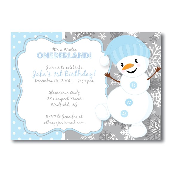 winter wonderland birthday invitations