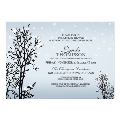 winter wonderland bridal shower invitation
