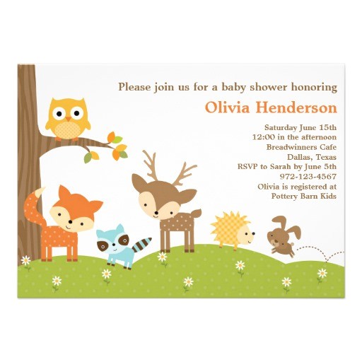 cute woodland animal invitations