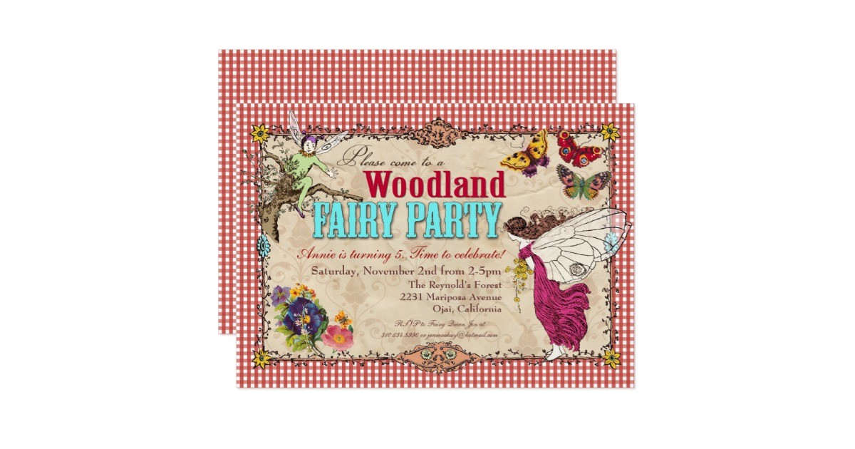 woodland fairy party invitation 161951313601000861