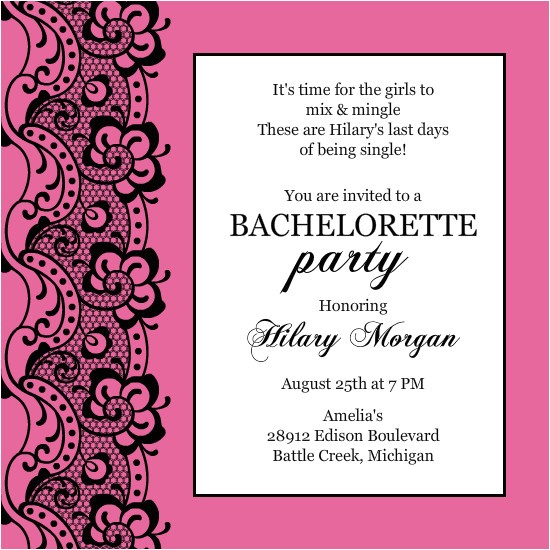 bachelorette invitation wording template
