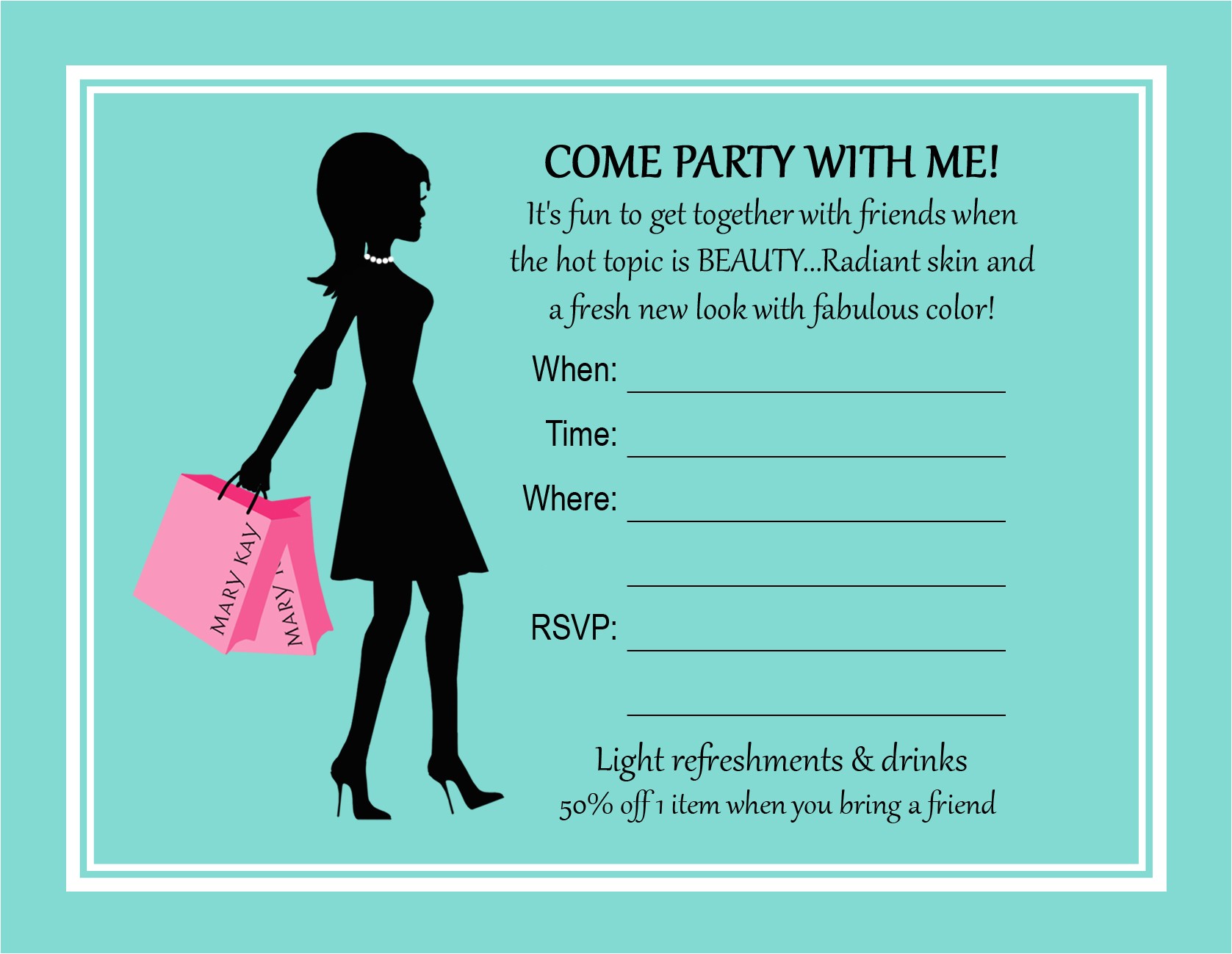 mary kay party invitation wording