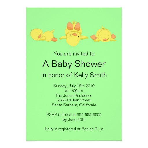 yellow duck baby shower invitation