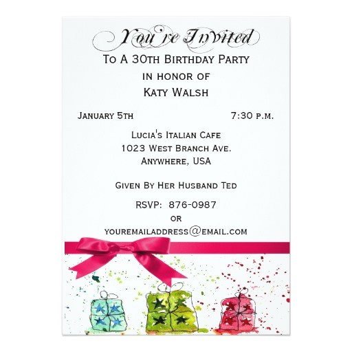 30th birthday party personalized invitation