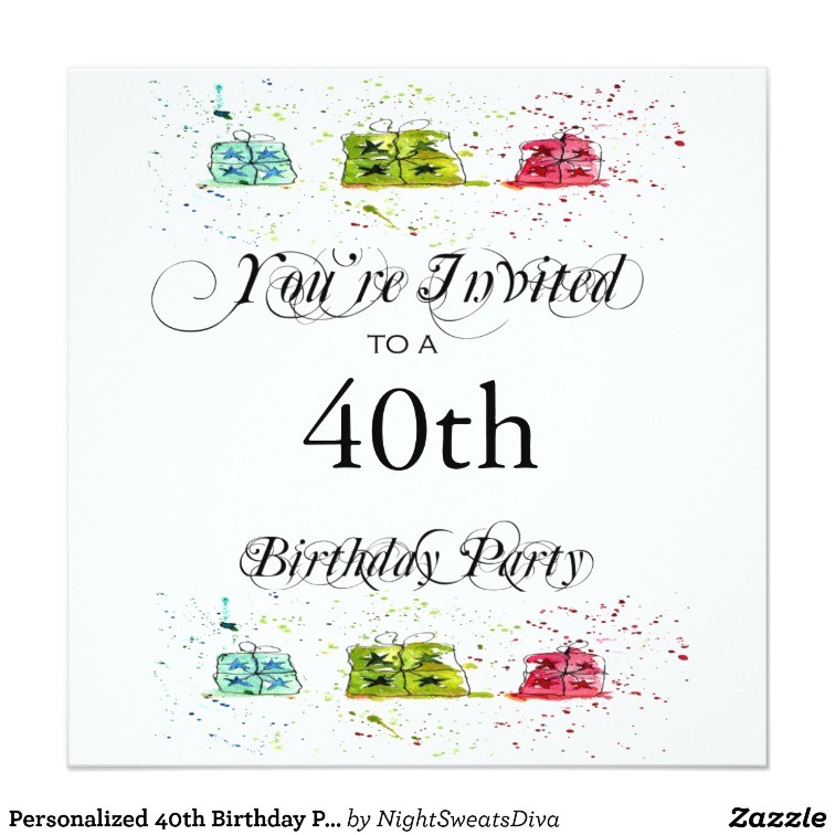 personalized 40th birthday party invitations