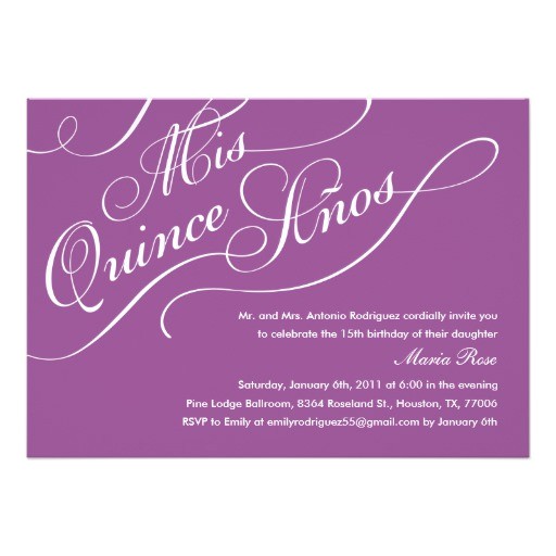 purple elegant quinceanera invitations 161797656062363153