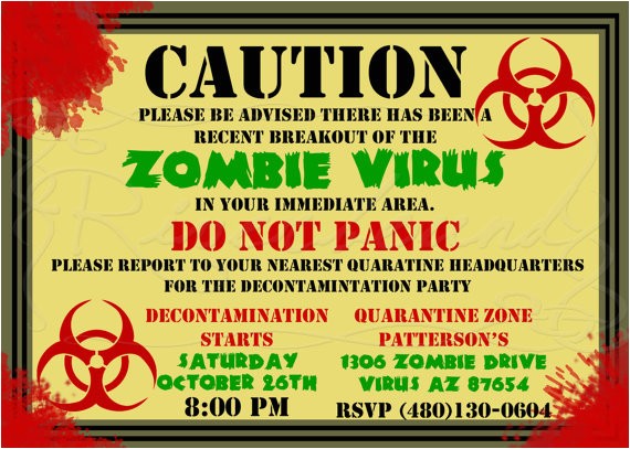 zombie birthday invitations