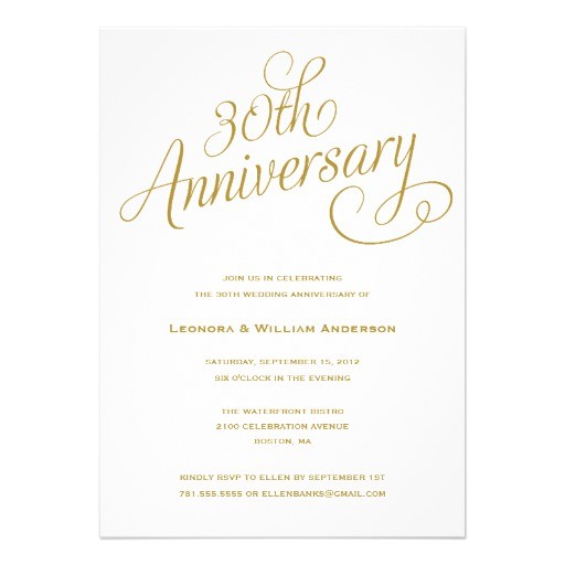 30th wedding anniversary invitations 161979837129170063
