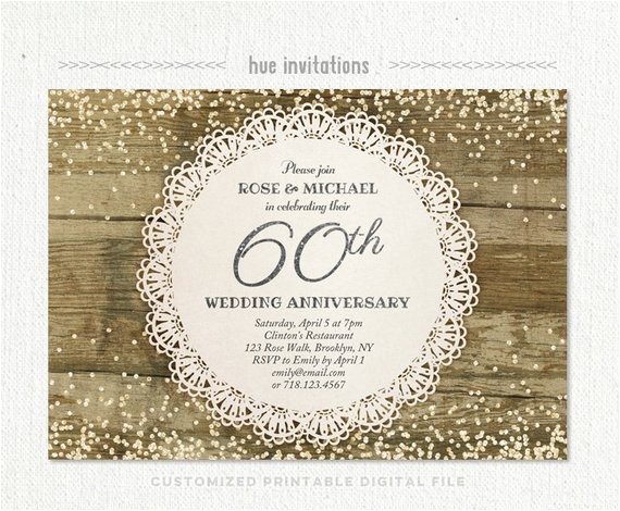 60th wedding anniversary invitation