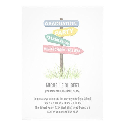 street sign 8th grade gradution party invitation 161417440040441662