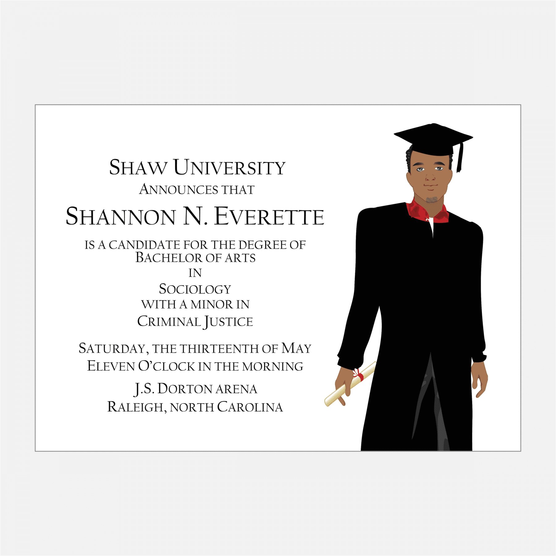 african american male graduation announcement