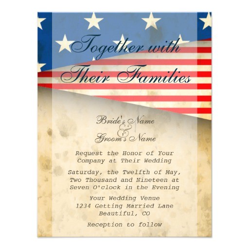 patriotic us flag vintage style wedding invitation 161501770406375976