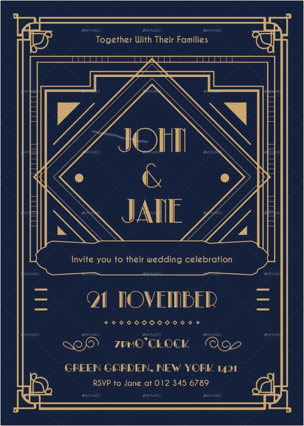art deco wedding invitations