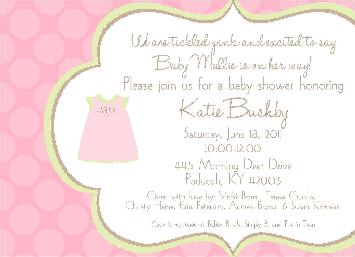 baby shower invitation wording for a girl