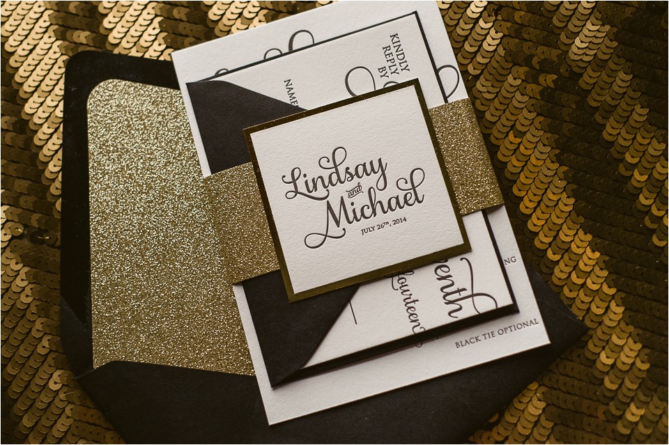 real wedding lindsay and michael black tie wedding invitations
