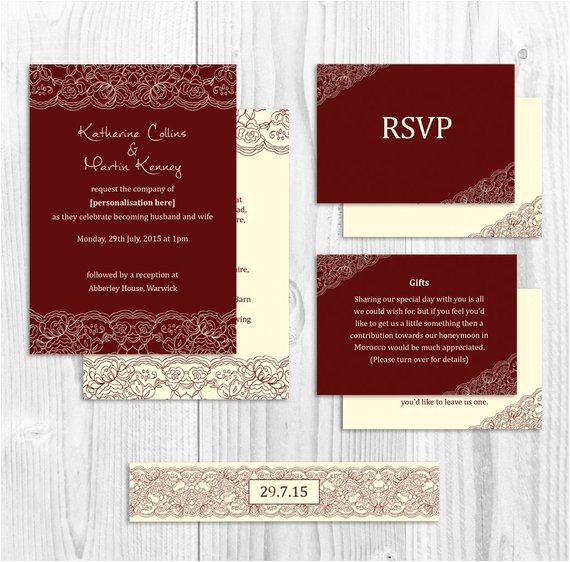 printed wedding invitation suite set