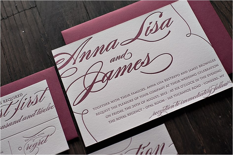 burgundy and silver wedding invitations