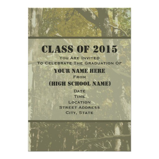 camo class of 2015 graduation invitation 256574567614952426