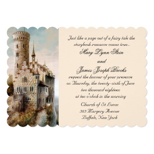 royal fairytale castle wedding invitation 256495263496373327
