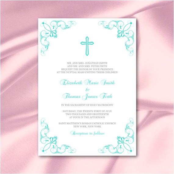 catholic wedding invitation template