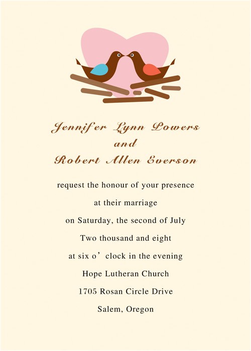 modern love birds with heart printable wedding invitations online ewi148
