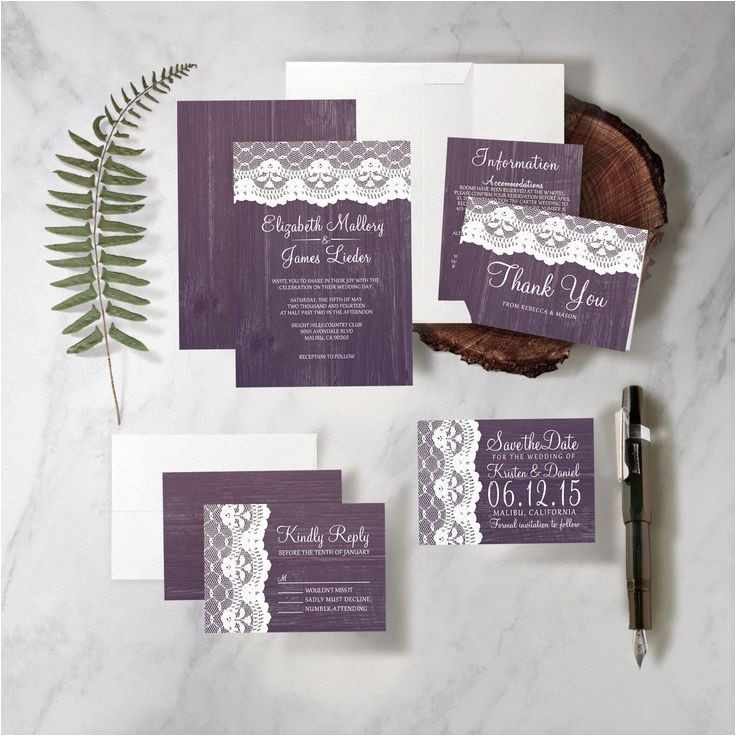 plum wedding invitations