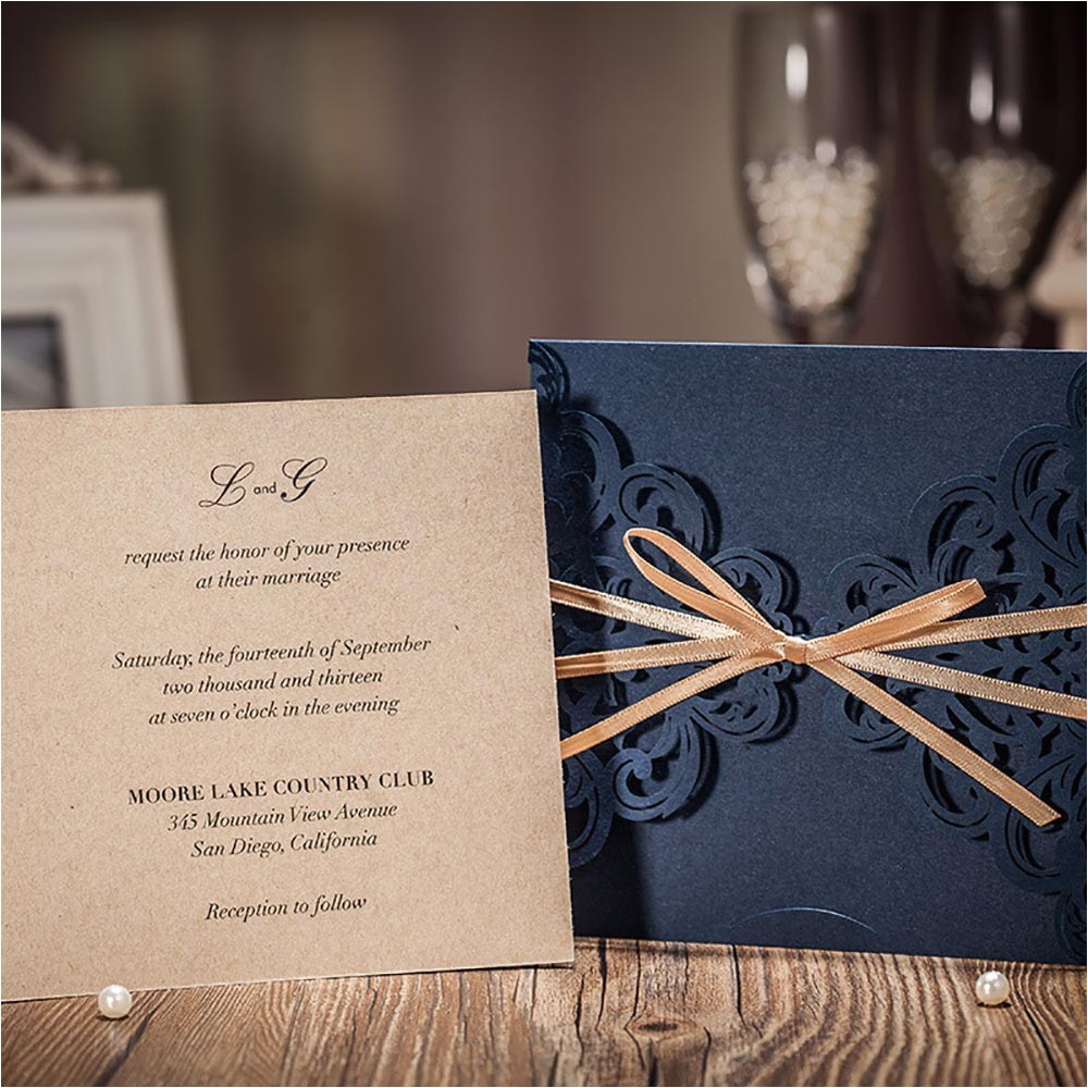 cheap blue wedding invitations