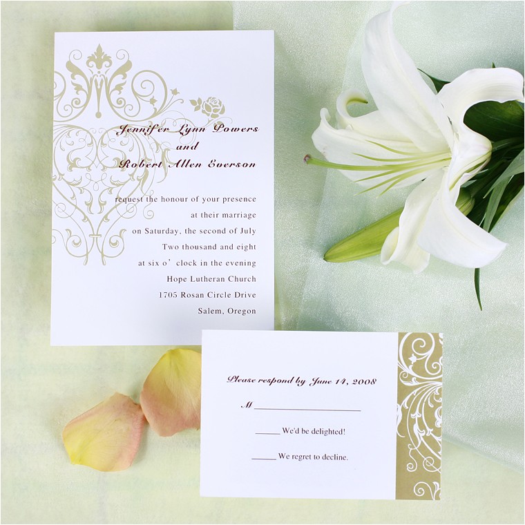 affordable wedding invitations with response cards