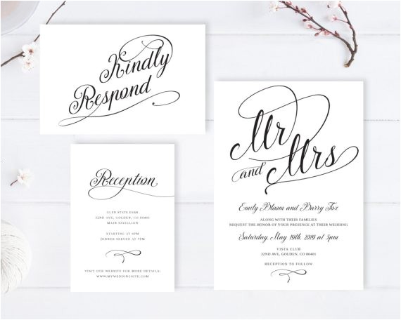cheap wedding invitations with rsvp response card