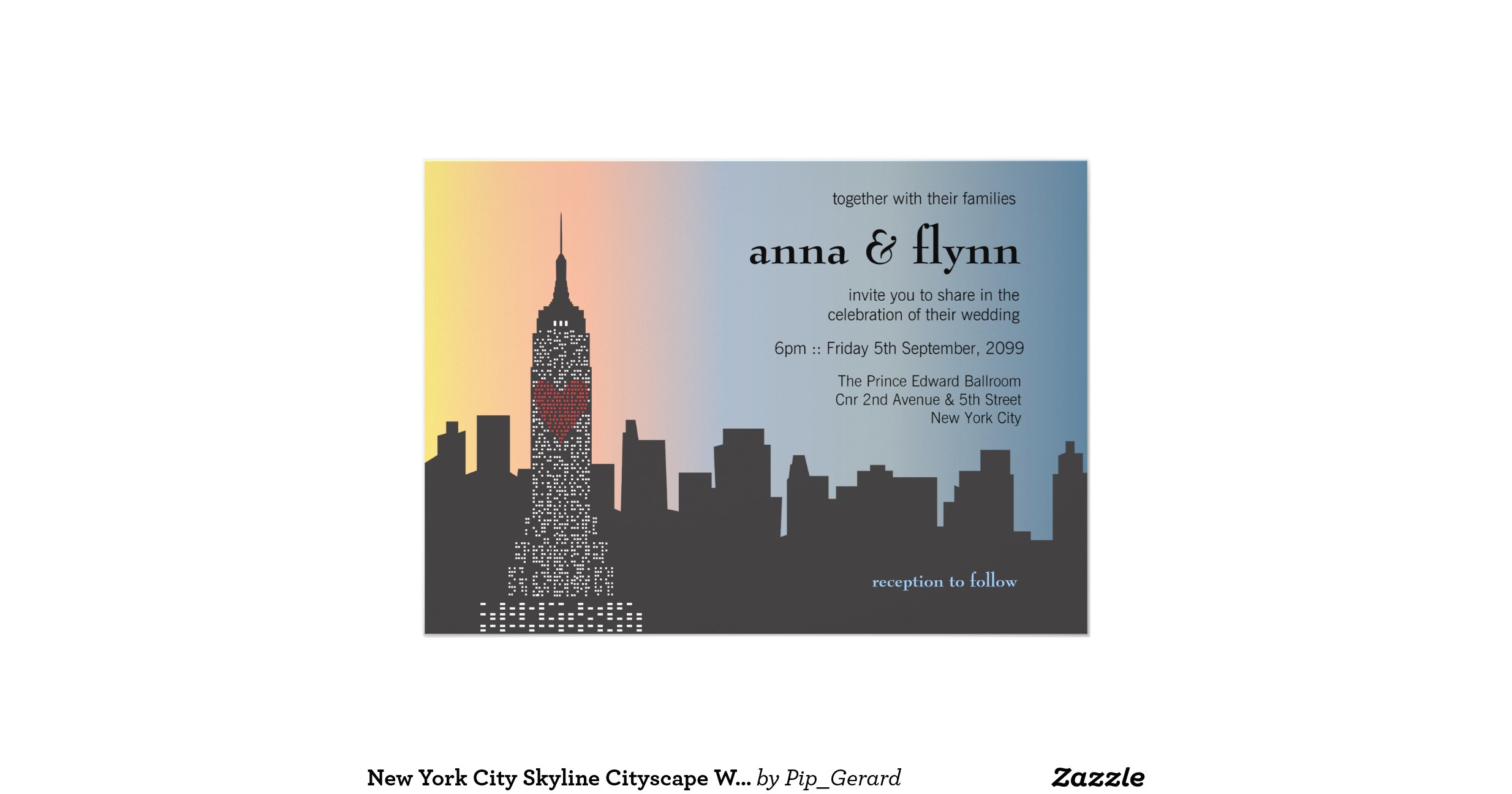 new york city skyline cityscape wedding invitation 161726755511011602