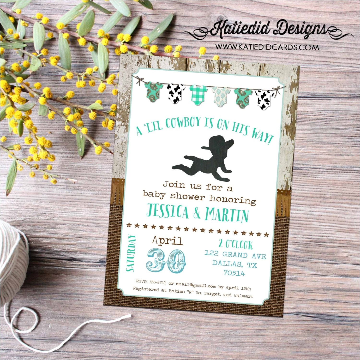country baby shower invitations