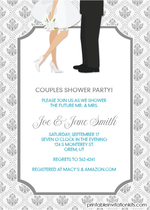couples wedding shower invitations