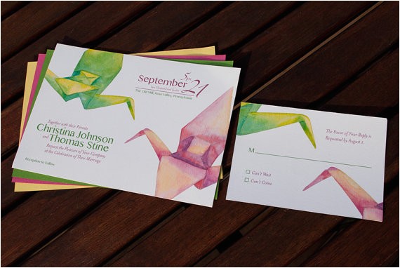 11 incredible origami crane wedding invitations