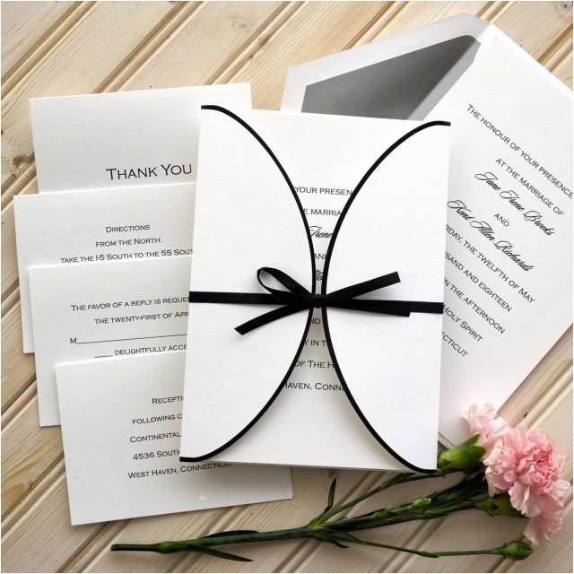 ribbon wedding invitation set raised thermography wedding invite formal wedding invitation suite custom wedding invitation av1411