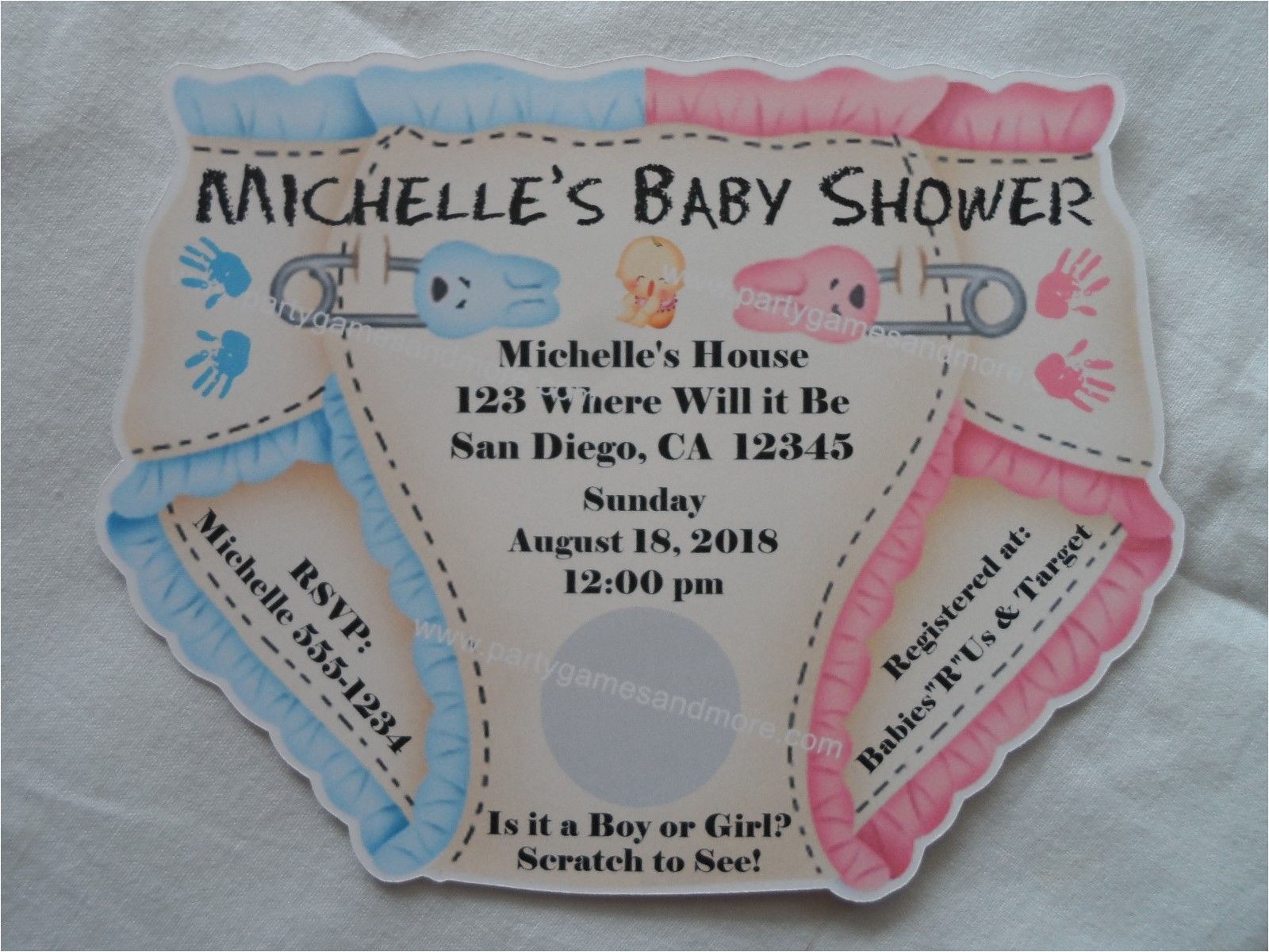 unique personalized baby shower diaper invitations twins gender 190836620698