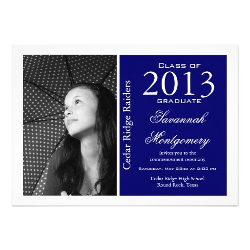 custom photo graduation announcements blue 161331071046319846