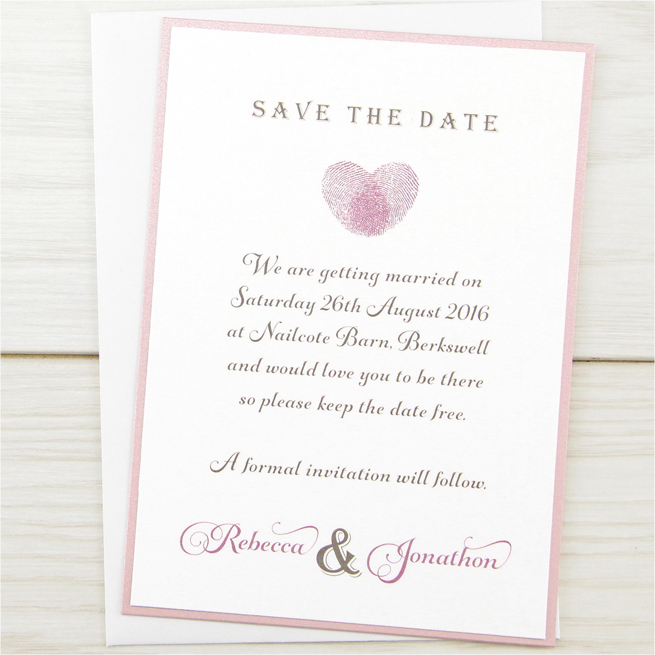 thumb print save the date