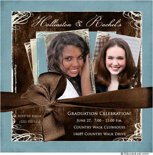 double graduation photo invitation