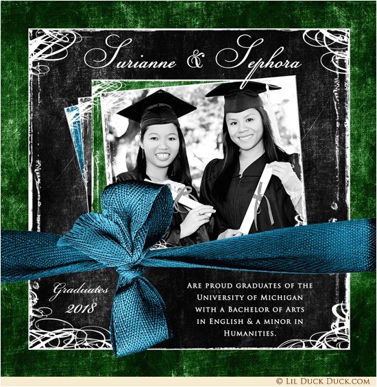 double graduation photo invitation