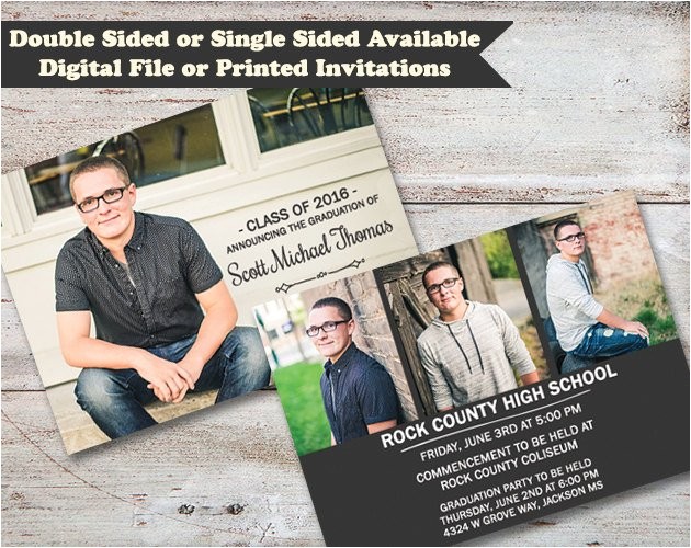 double sided graduation announcements