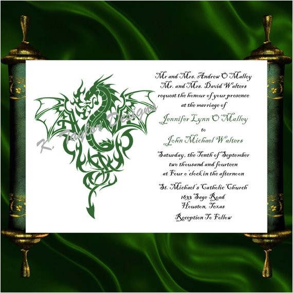 dragon invitation rsvp celtic dragon